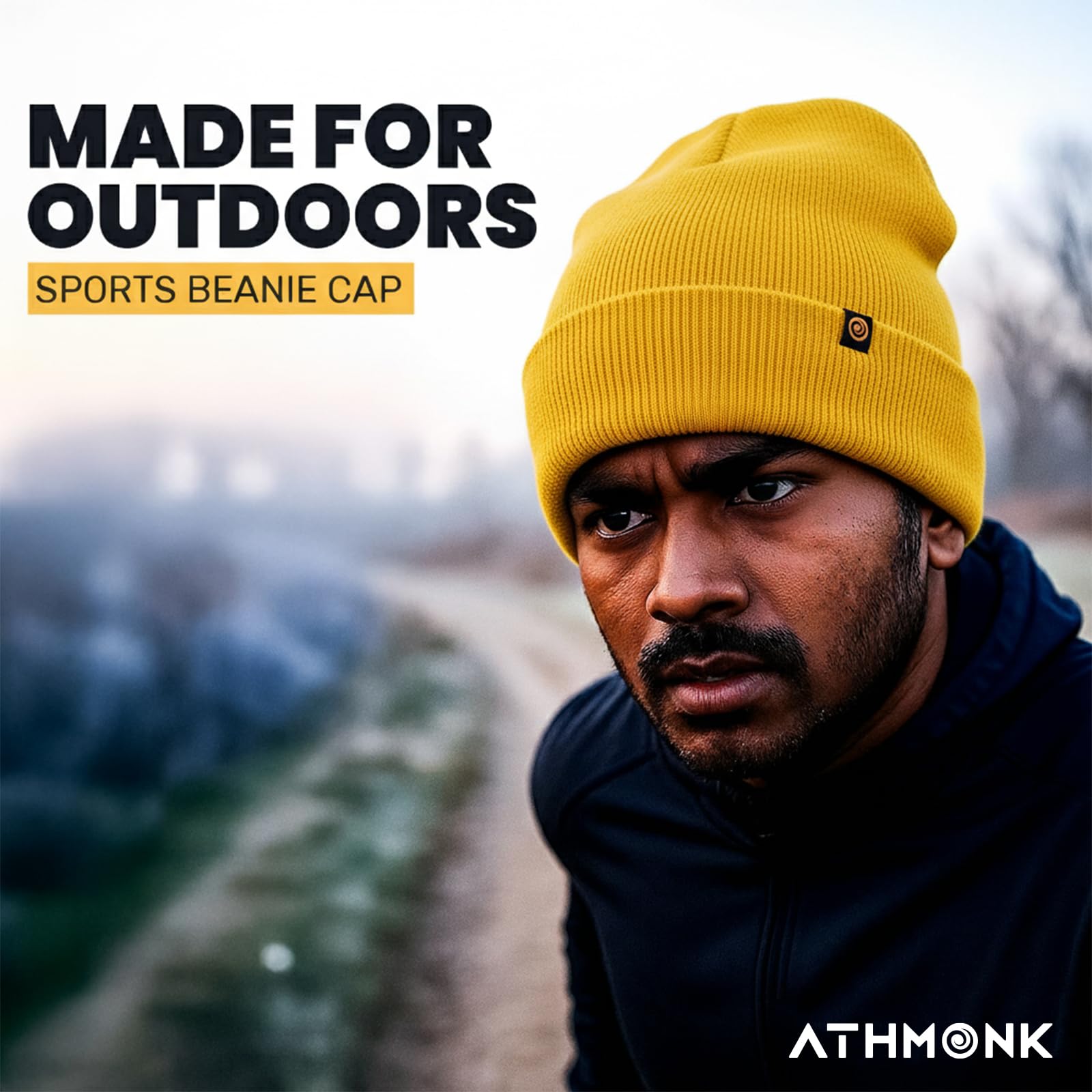 Athmonk Winter Woolen Beanie Cap for Men & Women | Warm Cuff Head Cap for Winters | Cold Weather Hat for Girls & Boys 100% Woollen Fabric Ultra Soft & Cozy | Garam Topi for Man